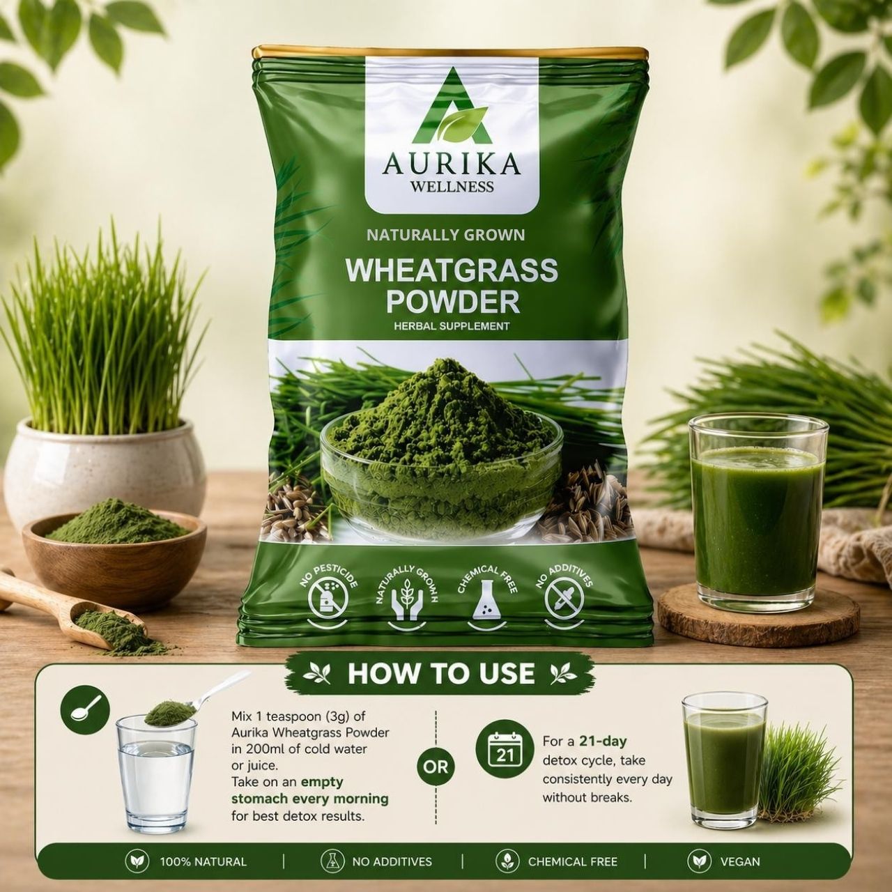 Aurika Wheatgrass Powder