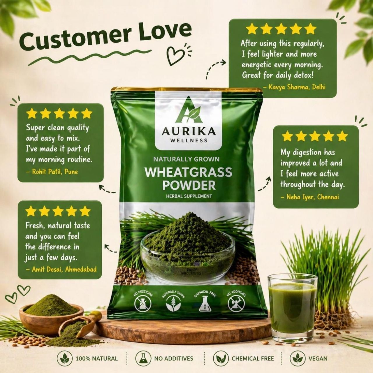 Aurika Wheatgrass Powder